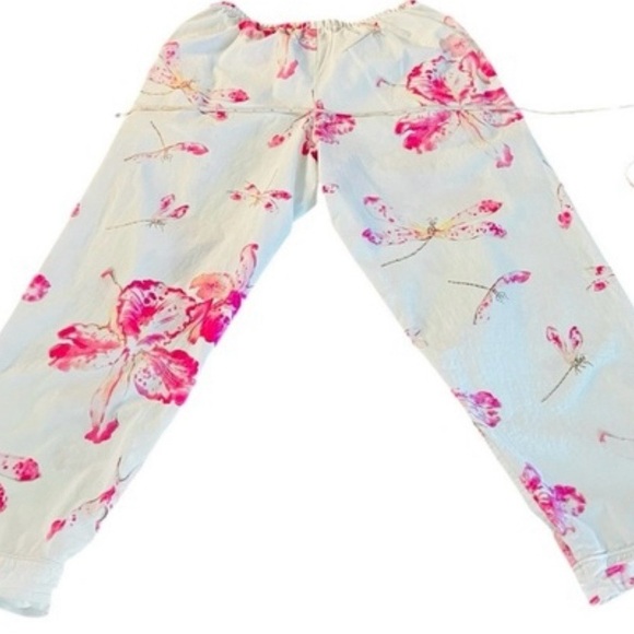 The Cats Pajamas Dragonflies & Floral Toile Pajama Set Size Small - Picture 3 of 7